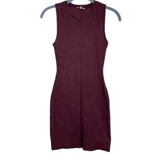 Aritzia Wilfred Free Dress burgundy womens xxs sleeveless bodycon cotton spandex